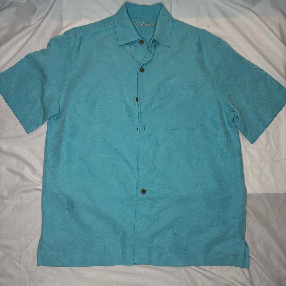 Caribbean Teal Button-Up Shirt